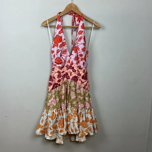 SOLD NWT Zimmermann Lovestruck V-neck Halter Mini Dress Sz US 10 - Picture 8 of 15